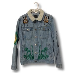 Zara Man Embroidered Jean Jacket
